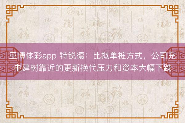 亚博体彩app 特锐德：比拟单桩方式，公司充电建树靠近的更新换代压力和资本大幅下跌