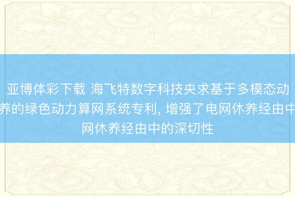 亚博体彩下载 海飞特数字科技央求基于多模态动力协同休养的绿色动力算网系统专利, 增强了电网休养经由中的深切性