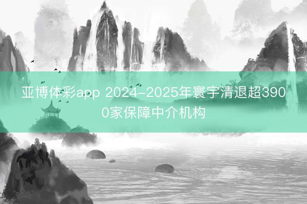 亚博体彩app 2024-2025年寰宇清退超3900家保障中介机构